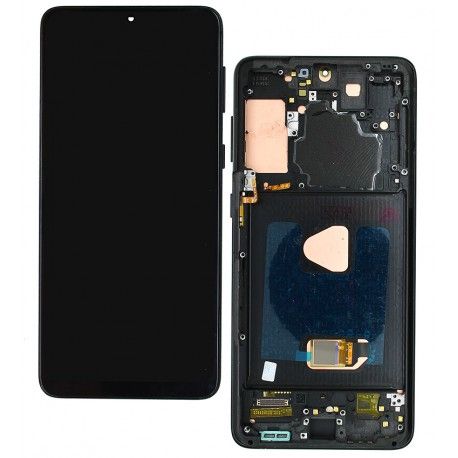 Дисплей для Samsung G996 Galaxy S21 Plus 5G, чорний, з сенсорним екраном, з рамкою, High quality, (OLED) (164793)