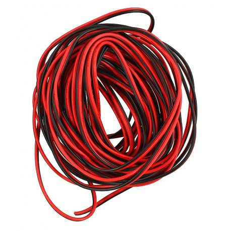 Кабель 20AWG плоский мідний в ПВХ ізоляції. 2х0.5 мм.кв.(21х0.178мм) червоно-чорний. (165334)