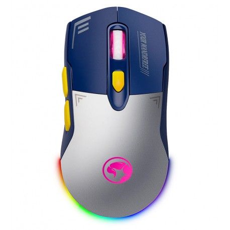 Миша MARVO Wireless/Wired Mouse M803W WB 2.4G/Type-C, 800-4800dpi (white-blue) (166241)