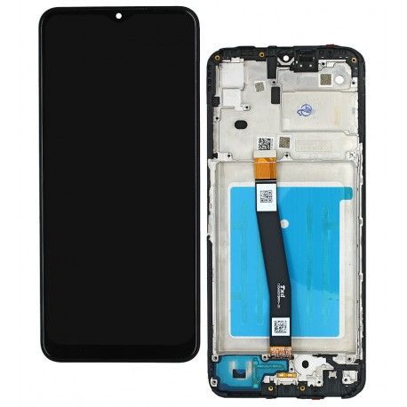 Дисплей для Samsung A226 Galaxy A22 5G, чорний, з рамкою, оригінал (переклеєне скло) (161933)