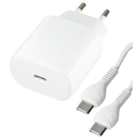 Зарядний пристрій Hoco N22 PD25W+QC3.0 Type-C To Type-C, білий (166195)