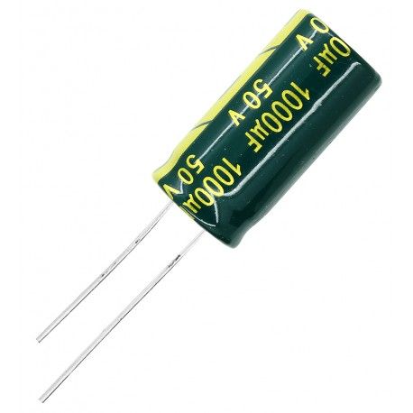 Конденсатор електролітичний 1000 uF 50 V, 105 C, d13 h25, (низький імпеданс) LOW ESR (166325)