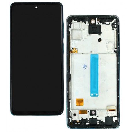 Дисплей для Samsung A528 Galaxy A52s 5G, чорний, з сірою рамкою, High Copy, (OLED) (166783)