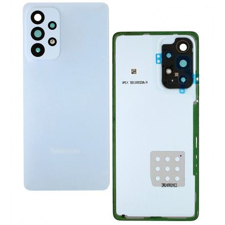 Задня панель корпуса для Samsung A536 Galaxy A53 5G, синій, із склом камери (156329)