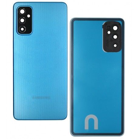 Задня панель корпуса для Samsung M526 Galaxy M52 5G, синій, із склом камери (154084)