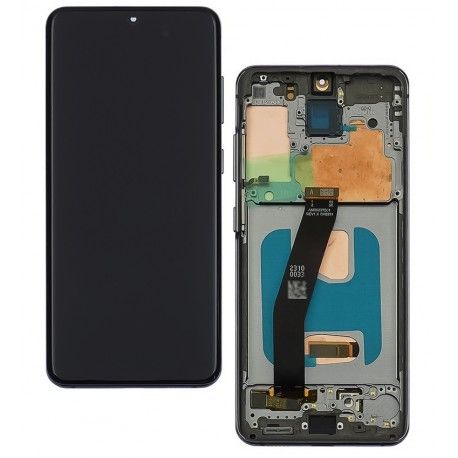 Дисплей для Samsung G980 Galaxy S20, G981 Galaxy S20 5G, чорний, з рамкою, High quality, (OLED), cloud white (164710)