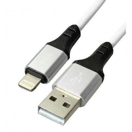 Кабель USB - Lightning, Hoco X86, 1 м, 2.4А, силіконовий, білий (168829)