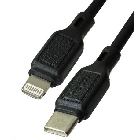 Кабель Type-C - Lightning PD 20W, Hoco X90, 1 м, 3А, силіконовий, чорний (168832)
