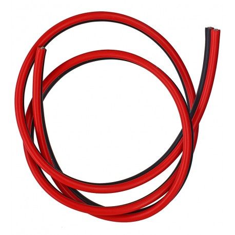 Кабель в силіконовій ізоляції 2x10AWG, 5,3 мм , 1 м, чорний, червоний, UL3135 (169072)