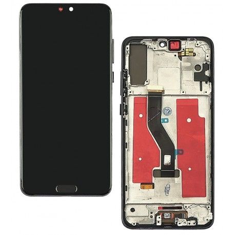 Дисплей для Huawei P20 Pro, чорний, з тачскріном, з рамкою, (OLED), High quality, CLT-L29 / CLT-L09 (145094)