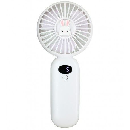 Портативний вентилятор Hand Held M5 з LED-дисплеєм, вбудований акумулятор (Білий) (170074)