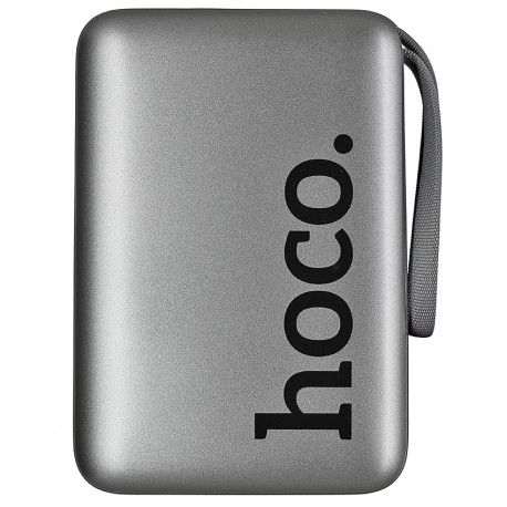 Power bank Hoco Q39, 20000 мАг, 22.5W, PD 20W, кабель 2в1 Type-C, Lightning, сірий (170891)