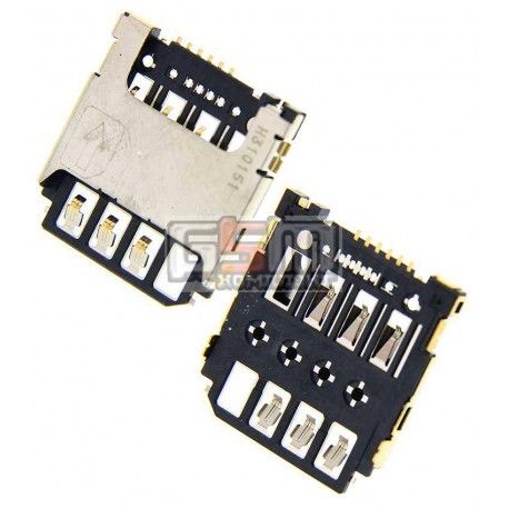 Конектор SIM-карти для Samsung I9190 Galaxy S4 mini, I9195 Galaxy S4 mini, S5280, S5282, S5310, S5312 Galaxy Pocket Neo, S7262 Galaxy Star Plus Duos (077404)