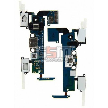 Шлейф для Samsung A500F Galaxy A5, A500FU Galaxy A5, A500H Galaxy A5, A500M Galaxy A5, конектора зарядки, мікрофону, конектора навушників, з компонентами (094668)