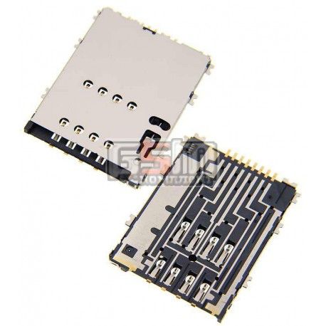 Конектор SIM-карти для Samsung S5250, S5750; планшетів Samsung P5100 Galaxy Tab2, P6800 Galaxy Tab, P7500 Galaxy Tab, P7510 Galaxy Tab (019356)