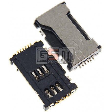 Конектор SIM-карти для Samsung C6712, I8262D Galaxy Core, S7560, S7562D, на дві SIM-карти (096387)