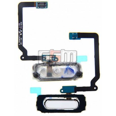 Шлейф для Samsung G900F Galaxy S5, G900H Galaxy S5, білий, кнопки меню, з компонентами (093691)