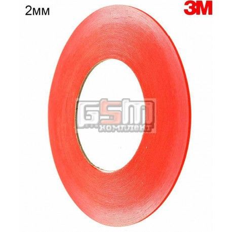 3M 9088FL Двосторонній скотч VHB 2мм х 50м, товщина 0.21 мм, ширина 2 мм (099701)
