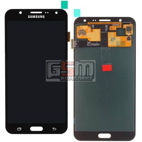 Дисплей для Samsung J700 Galaxy J7, J700F / DS Galaxy J7, J700H / DS Galaxy J7, J700M / DS Galaxy J7, чорний, з тачскріном, оригінал (переклеєне скло) (099363)