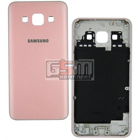 Задня панель корпусу для Samsung A300F Galaxy A3, A300FU Galaxy A3, A300H Galaxy A3, рожева (094655)