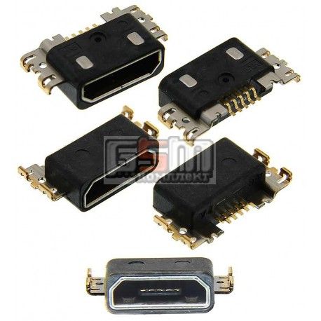 Коннектор зарядки Micro-USB для Nokia 820 Lumia, 5 pin, тип-B (077324)