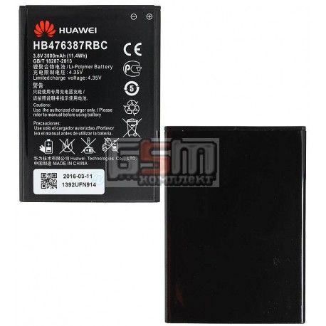 Акумулятор HB476387RBC, для Huawei Honor 3X, B199, G750, ((Li-ion 3.8V 3000mAh) (105595)
