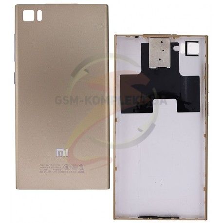 Задня кришка батареї Xiaomi Mi3, золотиста, TD-SCDMA (095743)
