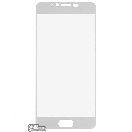 Загартоване захисне скло для Meizu M5, 0,26 мм 9H, білий колір (114496)