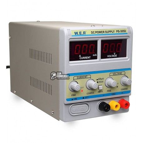 Лабораторний блок живлення WEP PS-305D з перемикачем Hi (A) / Lo (mA) 30V 5A цифрова індикація (117827)
