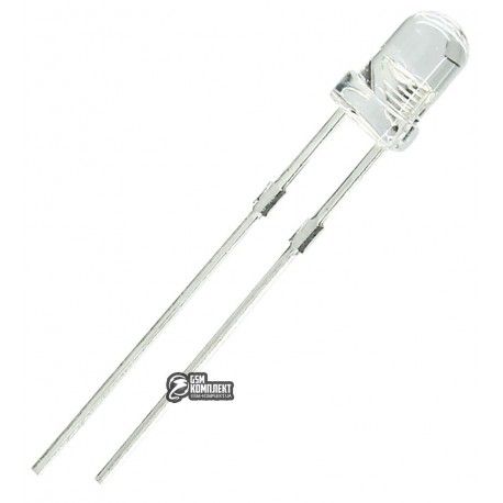 Світлодіод 3 мм червоний колір прозорий BRILLIANT VF: 2.0-2.2V WL: 620-625 IV: 1000-1500 mcd (121991)