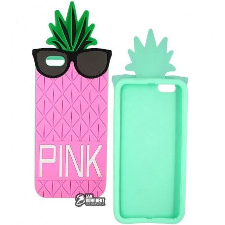 Чохол захисний Pineapple для iPhone 6, iPhone 6s, рожевий колір + зелений колір (117278)