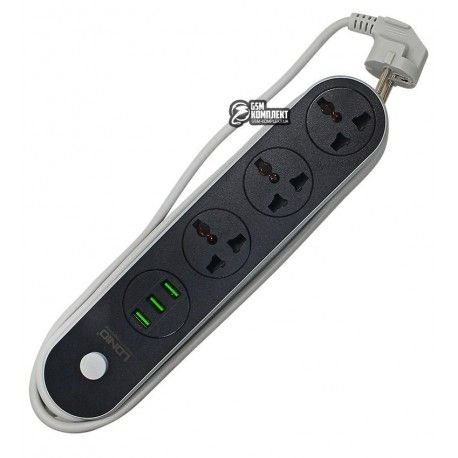 Подовжувач Ldnio SC3301 (Universal, 2500W, 10A, довжина шнура: 1.6m, 3usb port, 3.1A) (123094)