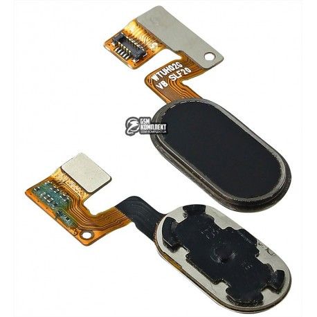 Шлейф для Meizu M3 Note, кнопки меню, чорний, з компонентами, 10 pin / M681H / M681Q / M681C (124189)