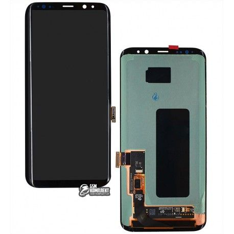 Дисплей для Samsung G955 Galaxy S8 Plus, G955F Galaxy S8 Plus, G955FD Galaxy S8 Plus, чорний, з тачскріном, оригінал (переклеєне скло) (116652)