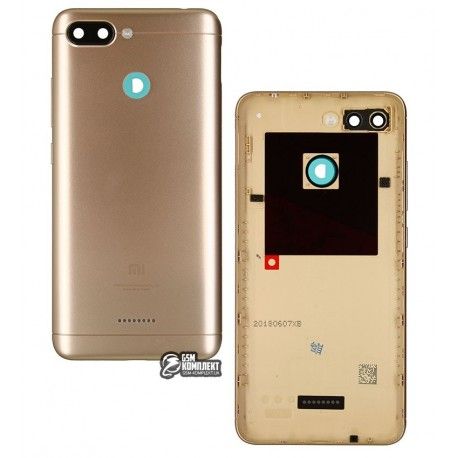 Задня панель корпусу Xiaomi Redmi 6, золотистий колір (128128)