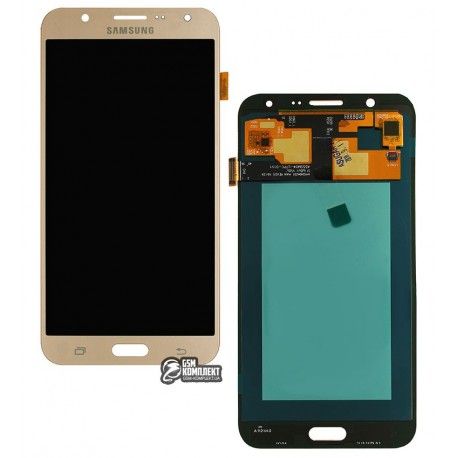 Дисплей для Samsung J700F / DS Galaxy J7, J700H / DS Galaxy J7, J700M / DS Galaxy J7, золотистий, з сенсорним екраном (дисплейний модуль), (OLED), High quality (126042)