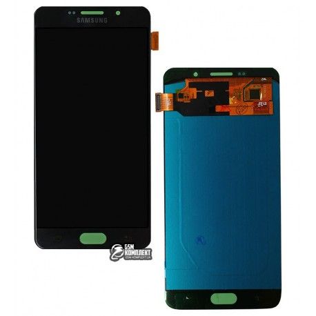 Дисплей для Samsung A7100 Galaxy A7 (2016), A710F Galaxy A7 (2016), A710FD Galaxy A7 (2016), A710M Galaxy A7 (2016), A710Y Galaxy A7 (2016), чорний, з сенсорним екраном (дисплейний модуль), (OLED ), High quality (126068)