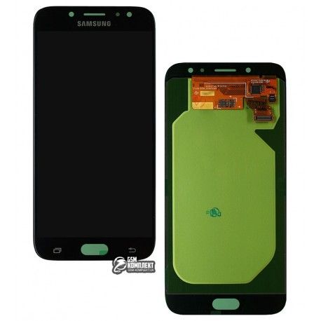Дисплей для Samsung J730 Galaxy J7 (2017), J730F Galaxy J7 (2017), чорний, з тачскріном, оригінал (переклеєне скло) (126113)