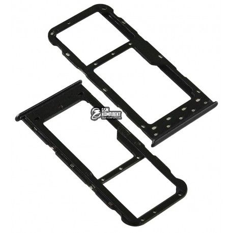 Тримач SIM-карти для Huawei Enjoy 7s, P Smart, FIG-L31 / FIG-LX1, c власником MMC, чорний (131221)
