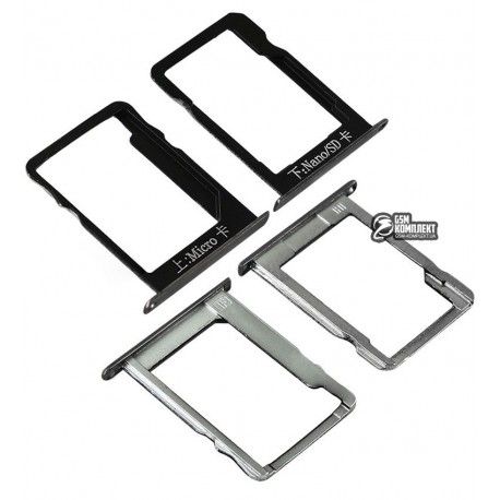 Тримач SIM-карти для Huawei Mate 7, комплект 2 шт., C власником MMC, чорний (131236)