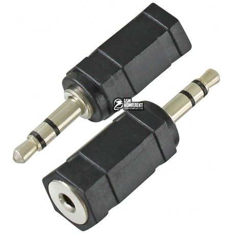 Перехідник штекер JACK 3,5 3pin - гніздо 2,5 3pin, пластиковий корпус (131724)