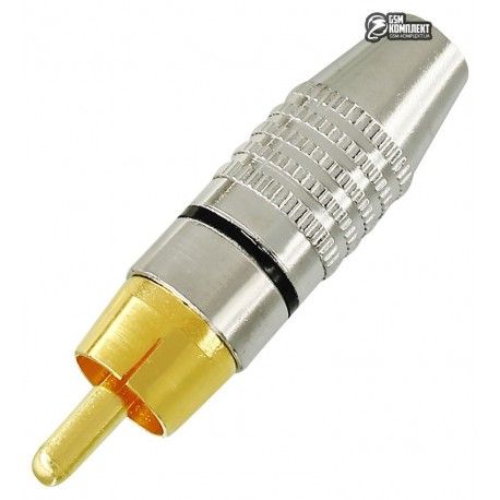 Штекер RCA silver-gold 6,5мм, корпус метал (131781)