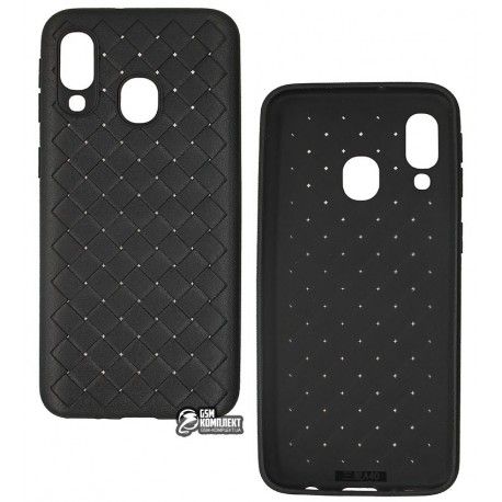 Чохол для Samsung Galaxy A40 (A405F), Weaving Case, силікон, чорний (134447)