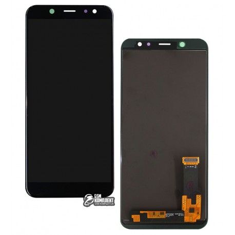 Дисплей для Samsung A600 Dual Galaxy A6 (2018), чорний, з сенсорним екраном (дисплейний модуль), з регулюванням яскравості, (TFT), China quality, best China quality (132083)