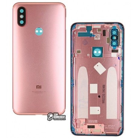 Задня панель корпусу Xiaomi Mi 6X, Mi A2, рожевий колір (128108)