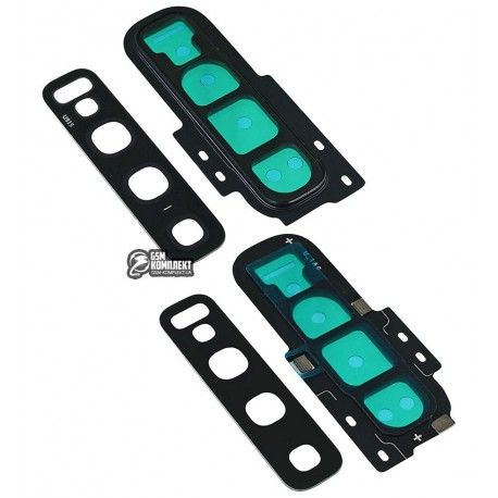 Скло камери Samsung G973 Galaxy S10, чорний колір, з рамкою, prism black (135015)