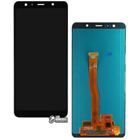 Дисплей для Samsung A750 Galaxy A7 (2018), чорний, з сенсорним екраном (дисплейний модуль), (OLED), High quality (136105)