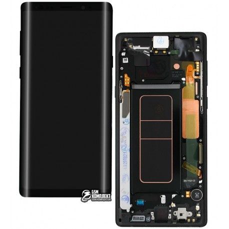 Дисплей для Samsung N960 Galaxy Note 9, чорний, з сенсорним екраном (дисплейний модуль), з рамкою, оригінал (PRC), midnight Black, оригінал glass (128951)