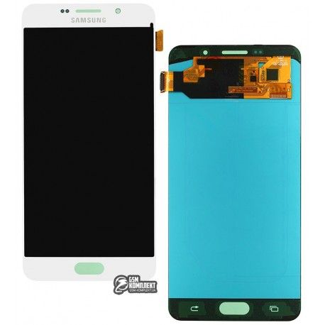 Дисплей для Samsung A7100 Galaxy A7 (2016), A710F Galaxy A7 (2016), A710FD Galaxy A7 (2016), A710M Galaxy A7 (2016), A710Y Galaxy A7 (2016), білий, з сенсорним екраном (дисплейний модуль), (OLED ), High quality (126070)