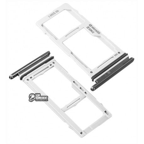 Тримач SIM-карти для Samsung G973 Galaxy S10, G975 Galaxy S10 Plus, чорний, c власником MMC, dual SIM (134839)